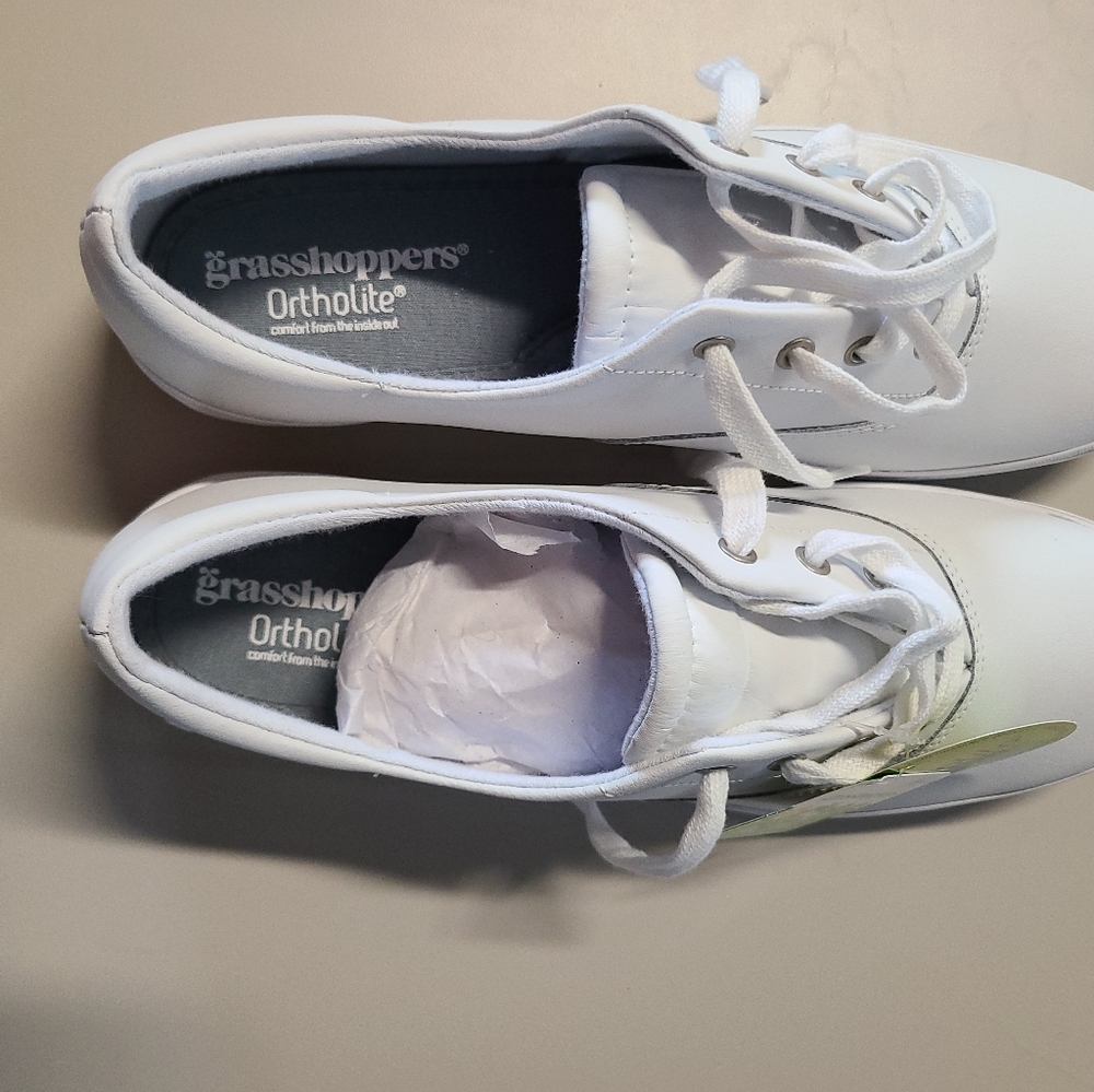 Grasshoppers Womens Ortholite Lace Up White  Walking Shoes Size 9 M